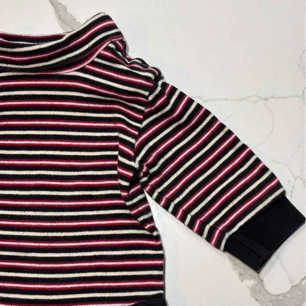 The Children’s Place | Unisex Boys Girls Red Black Striped Turtleneck Size 6-9M